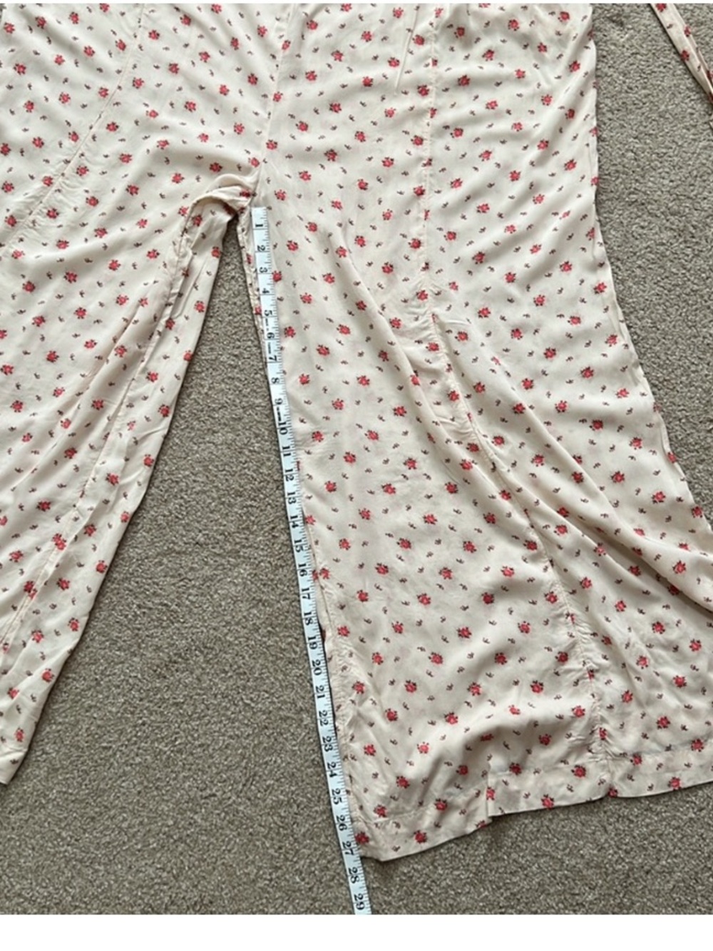 Free People Ivory Floral Eloise Jumpsuit S - Picture 6 of 8